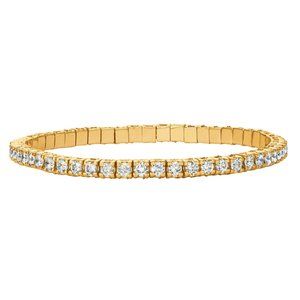 3.00 Carat Natural Diamond Stretch Style Bracelet in 14K Yellow Gold
